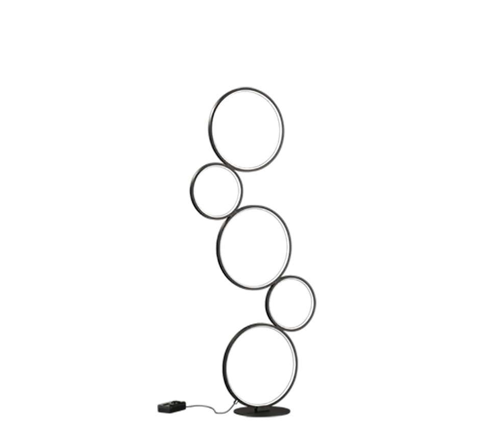 Vloerlamp Maundar Mat Zwart H115 cm - Set van 3