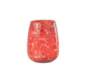 Windlicht Kliedon Glas Roze H16 cm