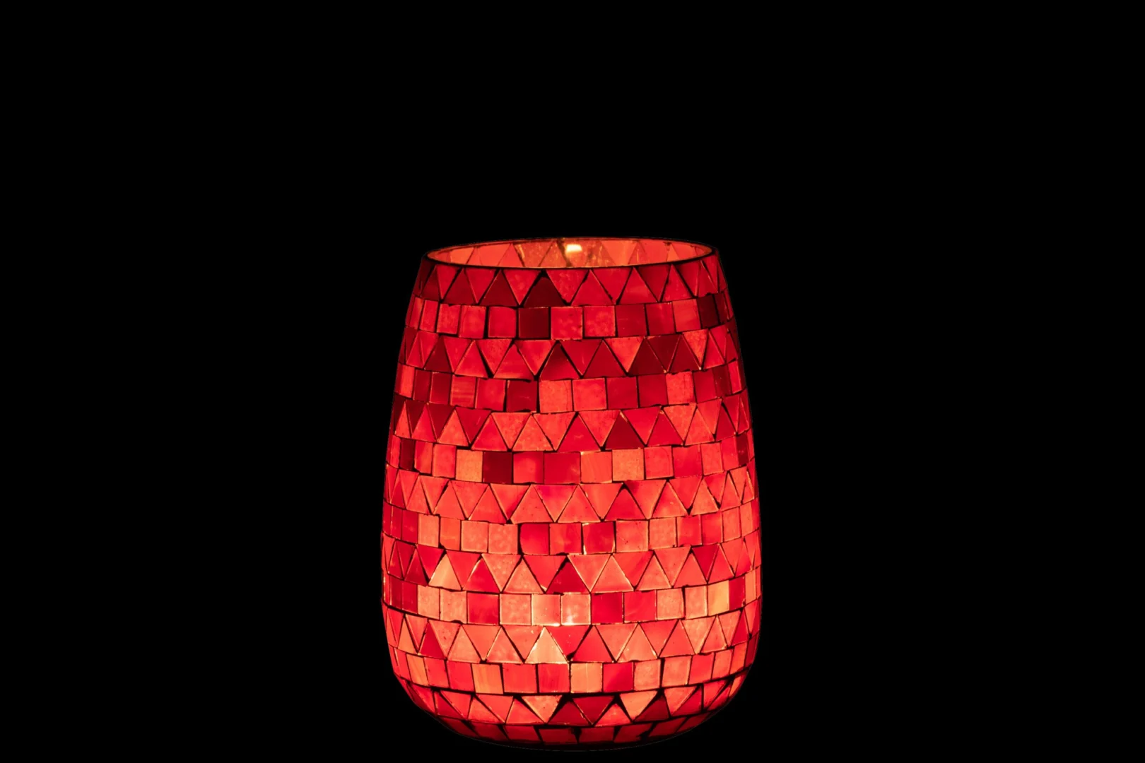Windlicht Kliedon Glas Roze H16 cm - Afbeelding 2