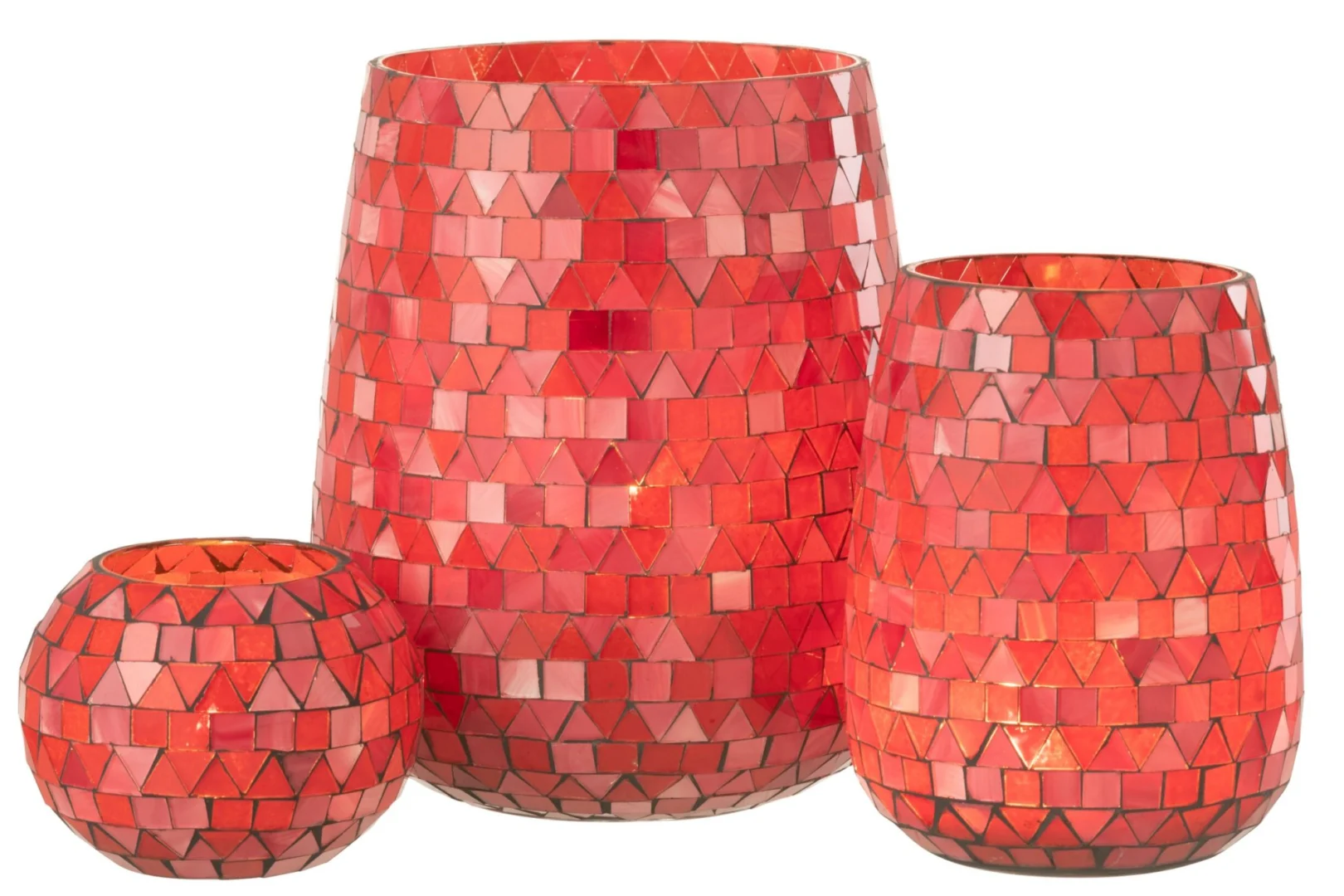 Windlicht Cielun Glas Roze H21 cm - Afbeelding 4