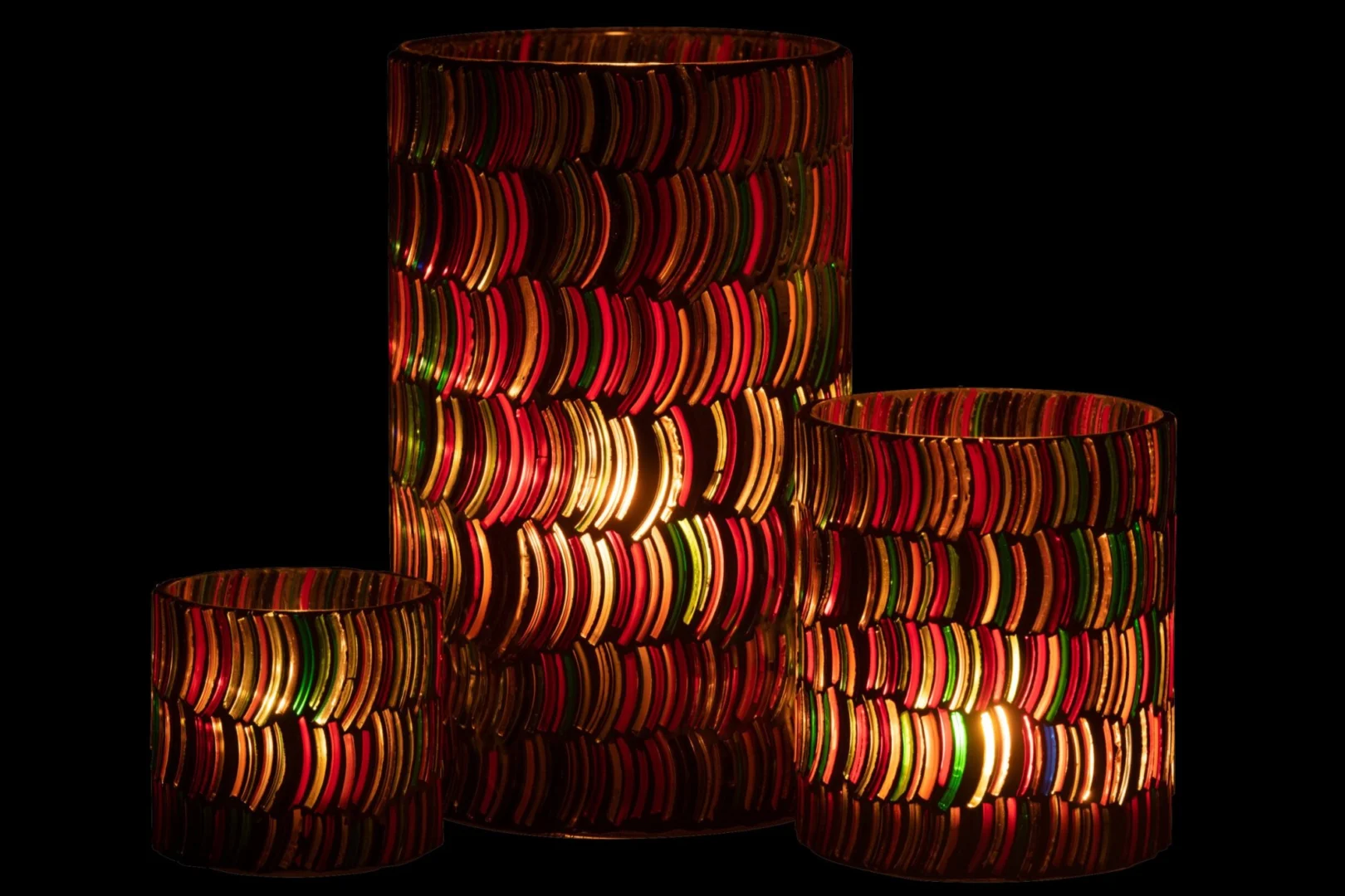 Windlicht Gruby Glas Meerkleurig H23 cm - Afbeelding 3
