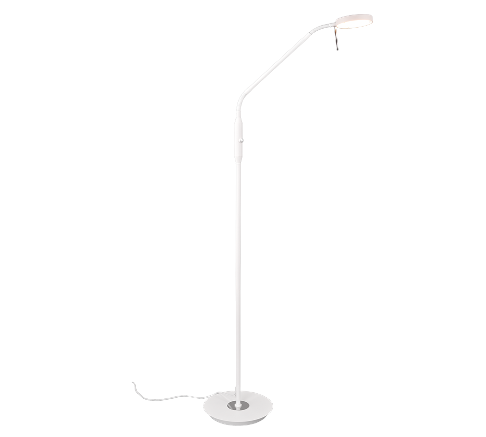Vloerlamp Daaki mat wit met LED, aanraakdimmer en slank modern design, H145 cm, set van 3
