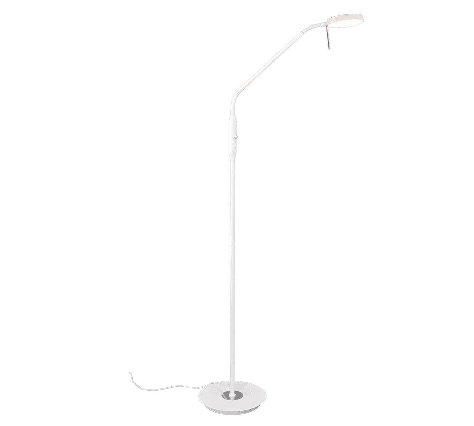 Vloerlamp Daaki mat wit met LED, aanraakdimmer en slank modern design, H145 cm, set van 3