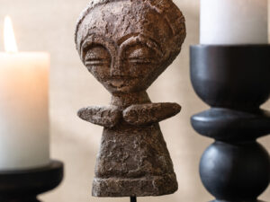 Beeld Skiernine Albizia Naturel H26 cm