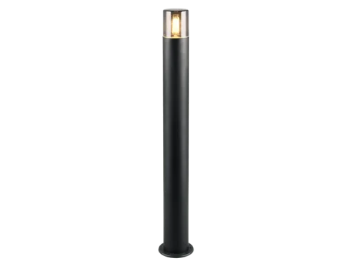Buitenlamp Slaurira mat zwart, slanke aluminium paal met transparante kap en E27-fitting, set van 3
