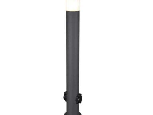 Buitenlamp Braunnoro antraciet Ø12 cm met witte kap en strakke, moderne look voor tuin of terras