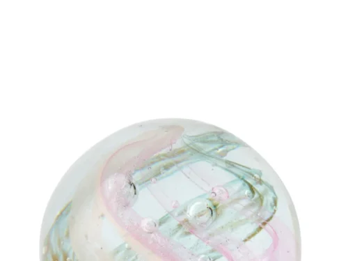 Postum glazen presse-papier met meerkleurige swirl, compact decoratief woonaccessoire voor interieur