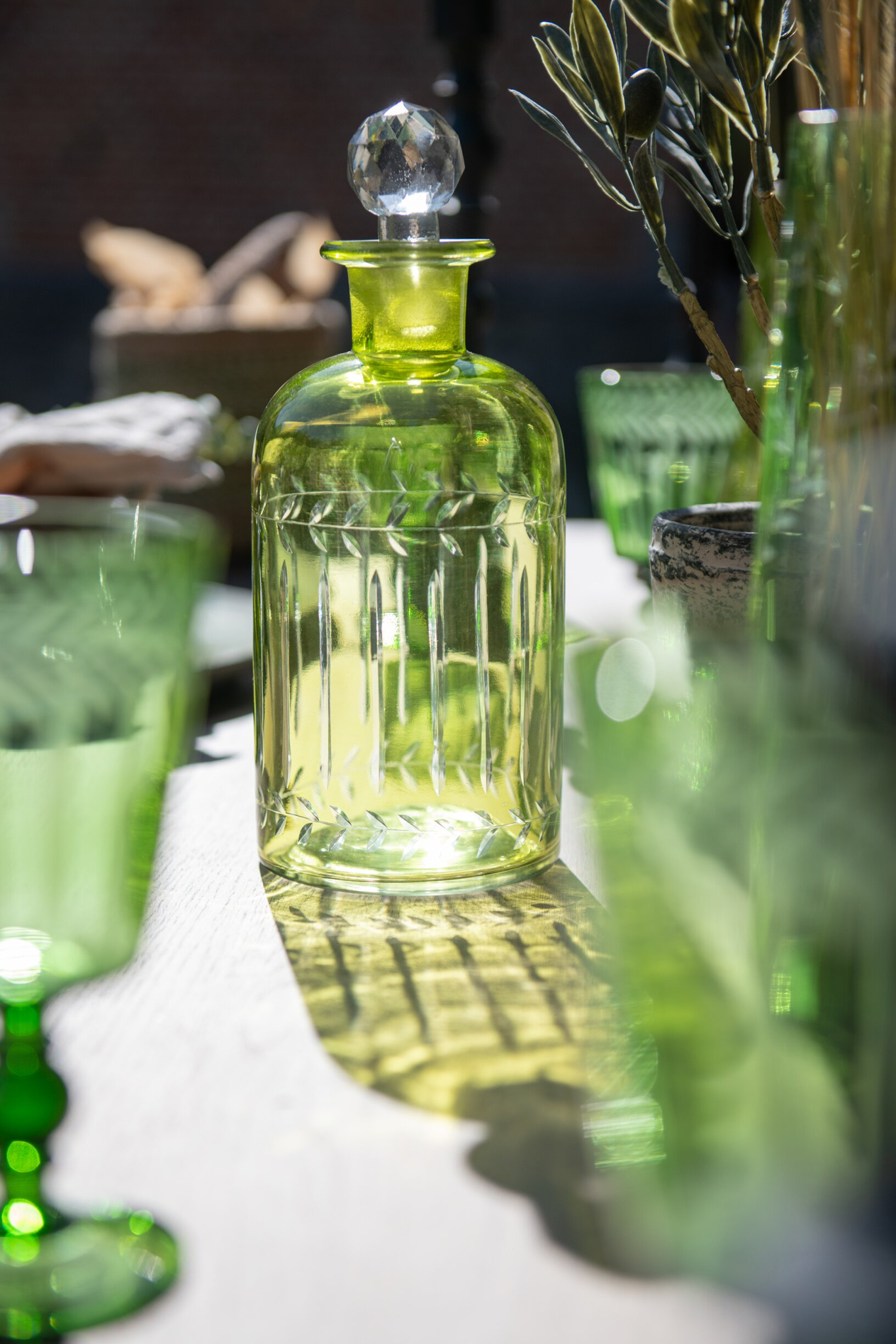Karaf Grintu Glas Groen - Set van 2 - Afbeelding 2