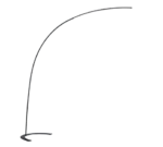 Zwarte Breerrora vloerlamp H210 cm, slank metalen design met gebogen arm en geïntegreerde LED