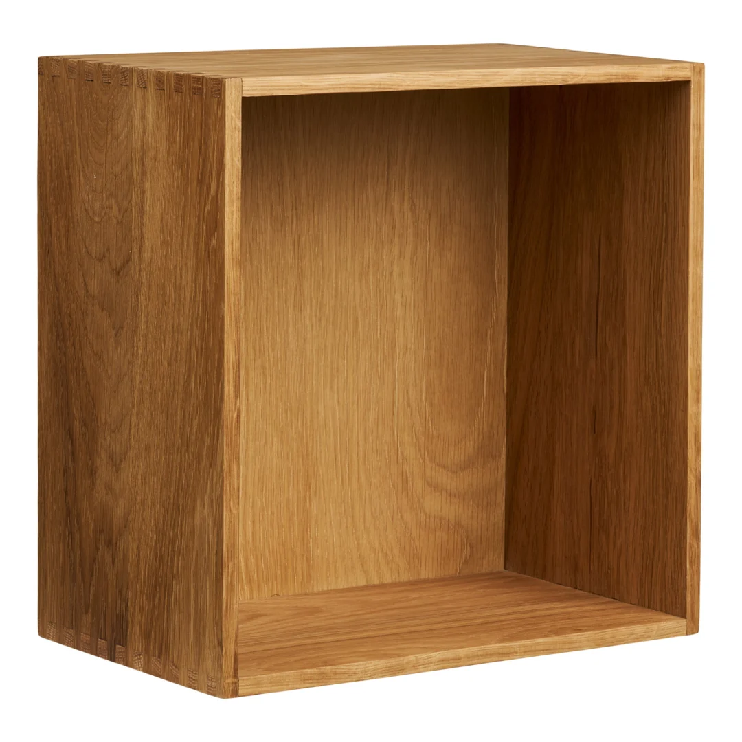 Wandplank Saga Eiken 30 cm, naturel hout, compact open vak voor decoratie, plantje of accessoires