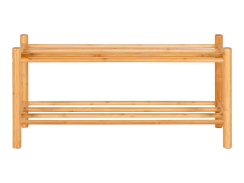 Schoenenrek Skeisane van naturel bamboe, 70 cm breed, met open, lage vorm voor schoenen in hal of kast