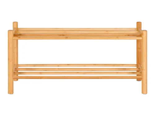 Schoenenrek Skeisane van naturel bamboe, 70 cm breed, met open, lage vorm voor schoenen in hal of kast