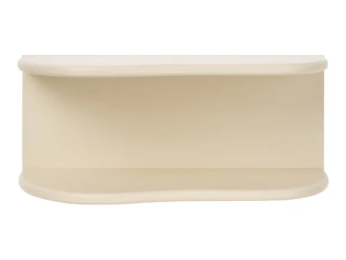 Beige Wandplank Russe MDF 44 cm met afgeronde randen en rustige, compacte uitstraling