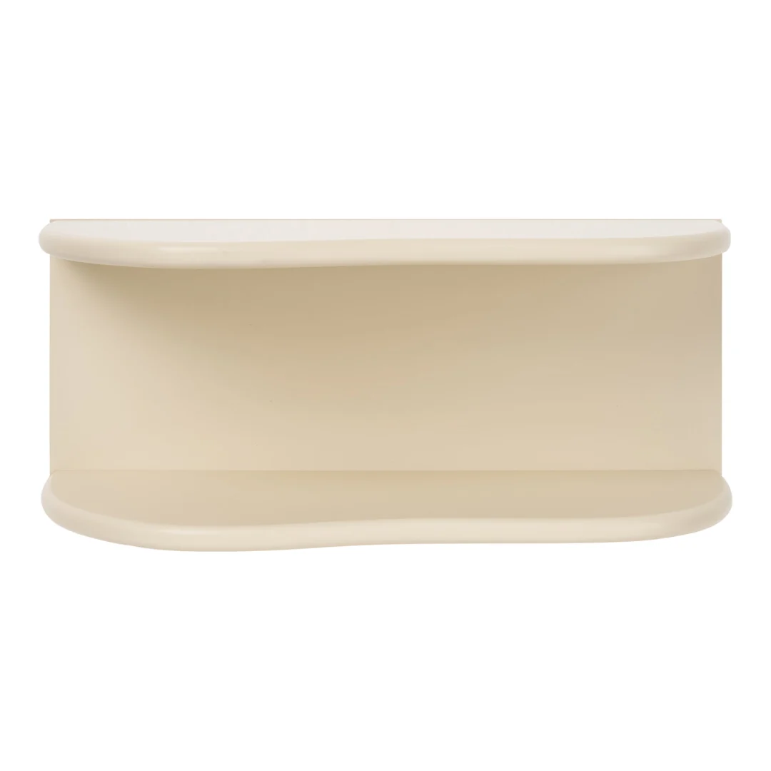 Beige Wandplank Russe MDF 44 cm met afgeronde randen en rustige, compacte uitstraling