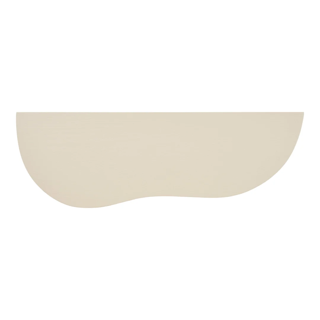 Beige Steekino MDF wandplank 57 cm met organische vorm en rustige, minimalistische uitstraling