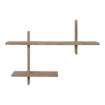 Wandplank Bratislava Naturel 60 cm van dennenhout, met twee planken en warme natuurlijke uitstraling