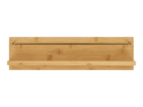 Wandplank Prorum bamboe 45 cm met metalen bevestiging, naturel en compact voor een rustige look