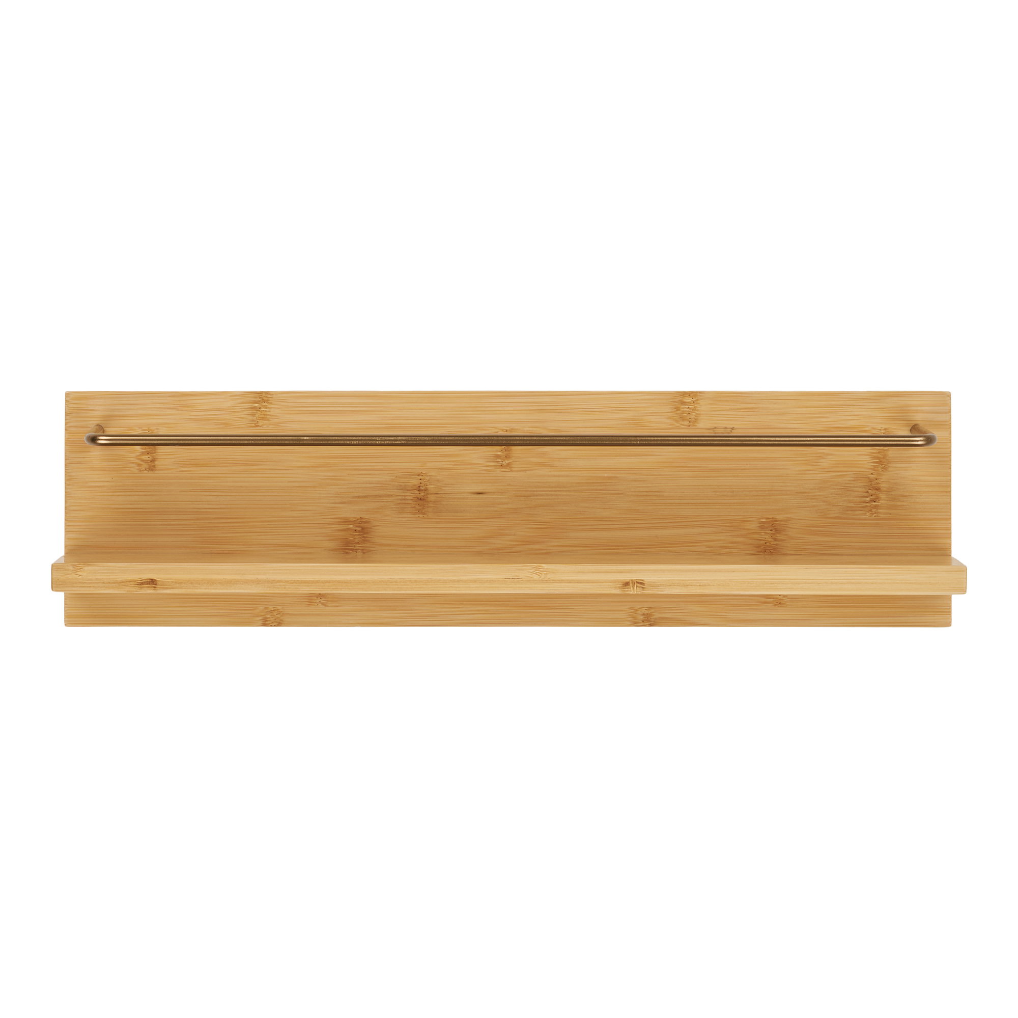 Wandplank Prorum bamboe 45 cm met metalen bevestiging, naturel en compact voor een rustige look