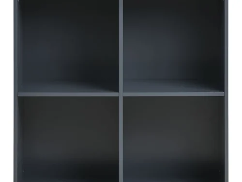 Donkergrijze wandplank Colak van MDF met vier vakken en strakke, moderne afwerking