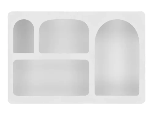 Witte Wandplank Baumman MDF 60 cm met minimalistisch, afgerond ontwerp voor strakke wanddecoratie