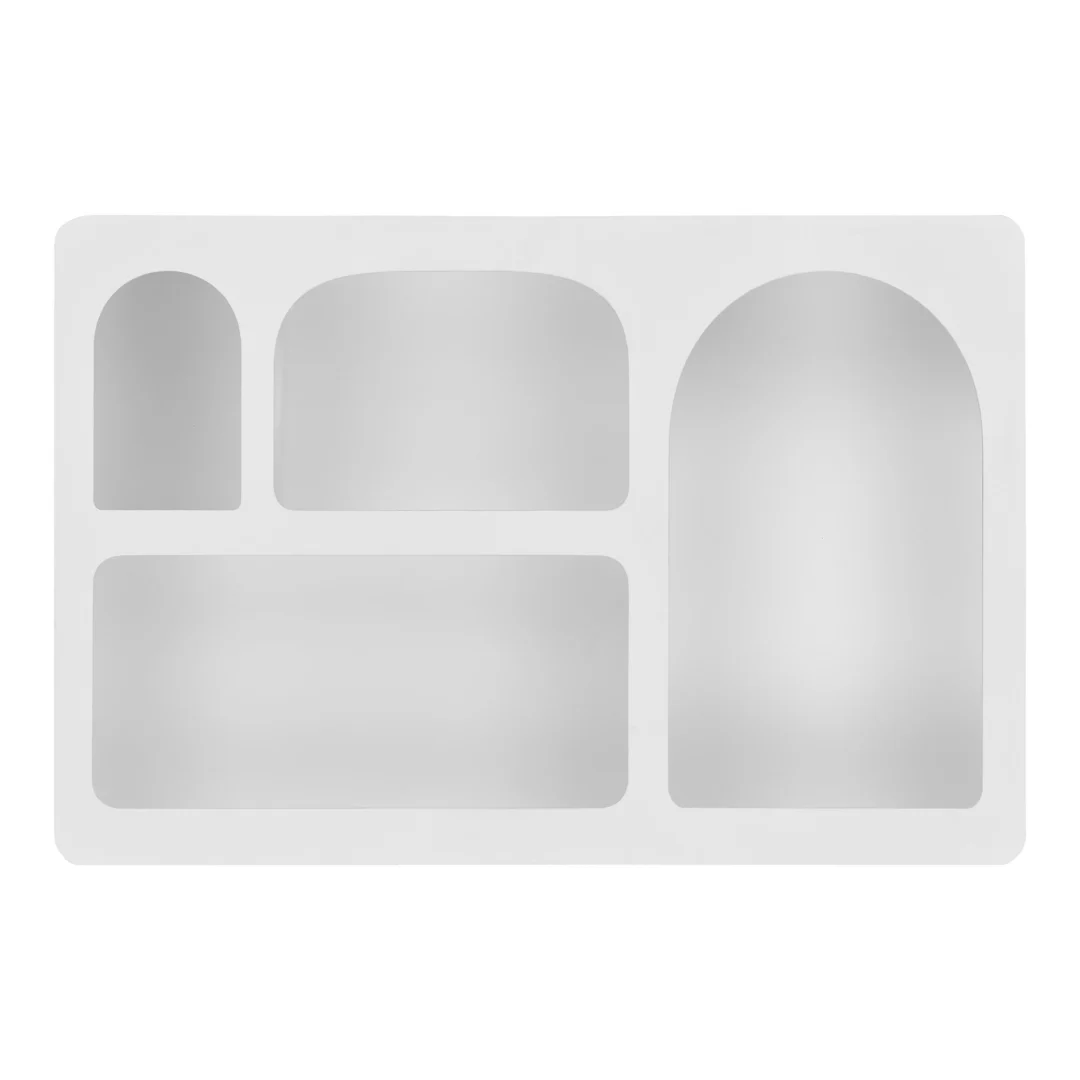 Witte Wandplank Baumman MDF 60 cm met minimalistisch, afgerond ontwerp voor strakke wanddecoratie