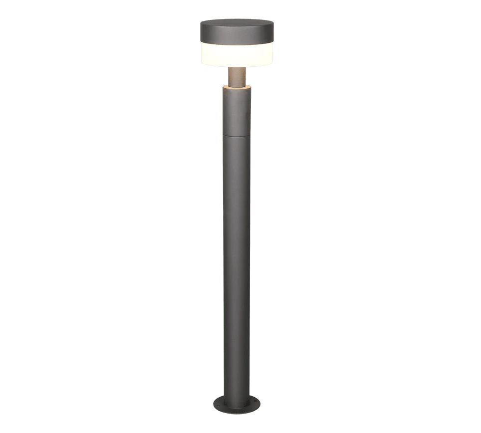 Buitenlamp Burda antraciet, moderne LED tuinlamp met strakke, ronde vorm en warm wit licht, set van 3