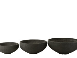 Schaal Grermak Vezelklei Zwart - Set van 3
