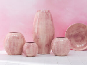 Bloempot Stauskero Keramiek Roze H21 cm