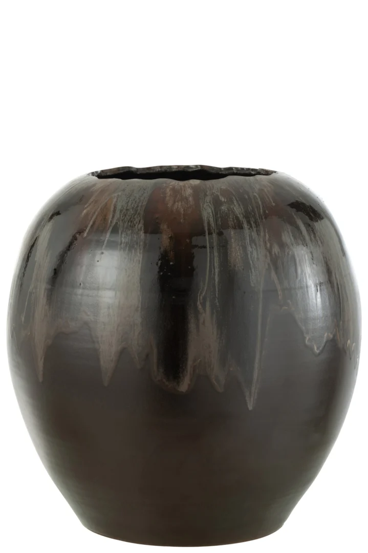 Bloempot Koovio Keramiek Bruin H50 cm - Afbeelding 2