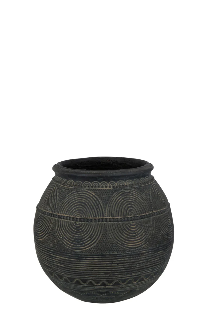 Vaas Flane Beton Zwart H27,5 cm - Afbeelding 2
