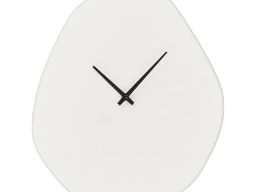Wandklok Maurrino gebroken wit met organische vorm en stil quartz-uurwerk