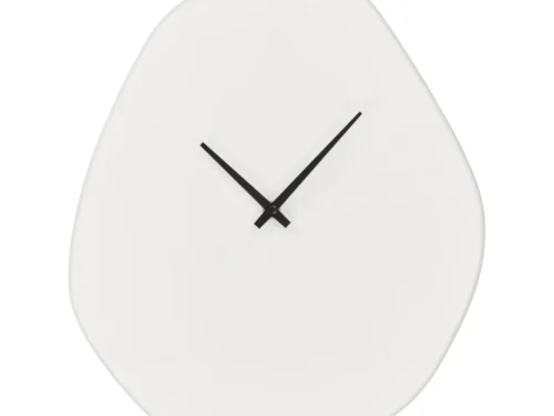 Wandklok Maurrino gebroken wit met organische vorm en stil quartz-uurwerk