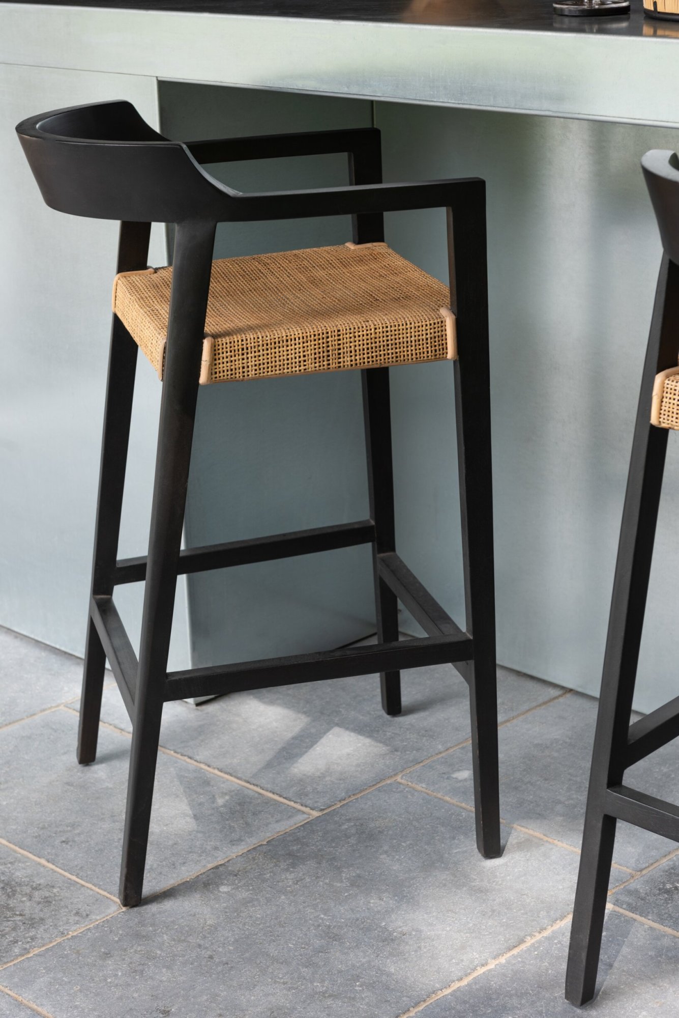Barkruk Neenund Teak Zwart - Afbeelding 7
