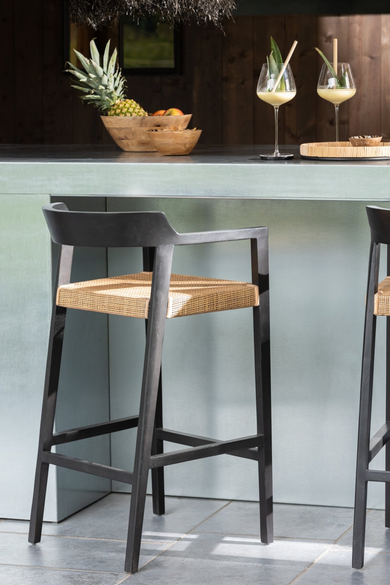 Barkruk Neenund Teak Zwart - Afbeelding 8
