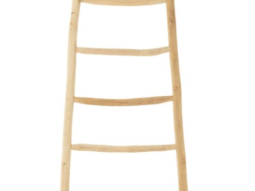Decoratie Slauski Teak Naturel 6-trapsladder van naturel teakhout met slanke, warme uitstraling