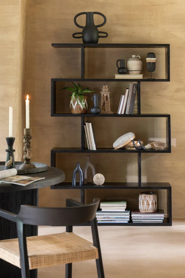 Boekenkast Naandol Zwart 120 cm - Afbeelding 7