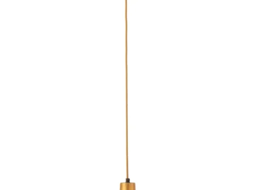 Hanglamp Grierond Gras met natuurlijke graslook, gouden fitting en zachte gebogen vorm