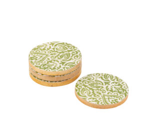 Onderzetter Kindu Mangohout Groen - Set van 4