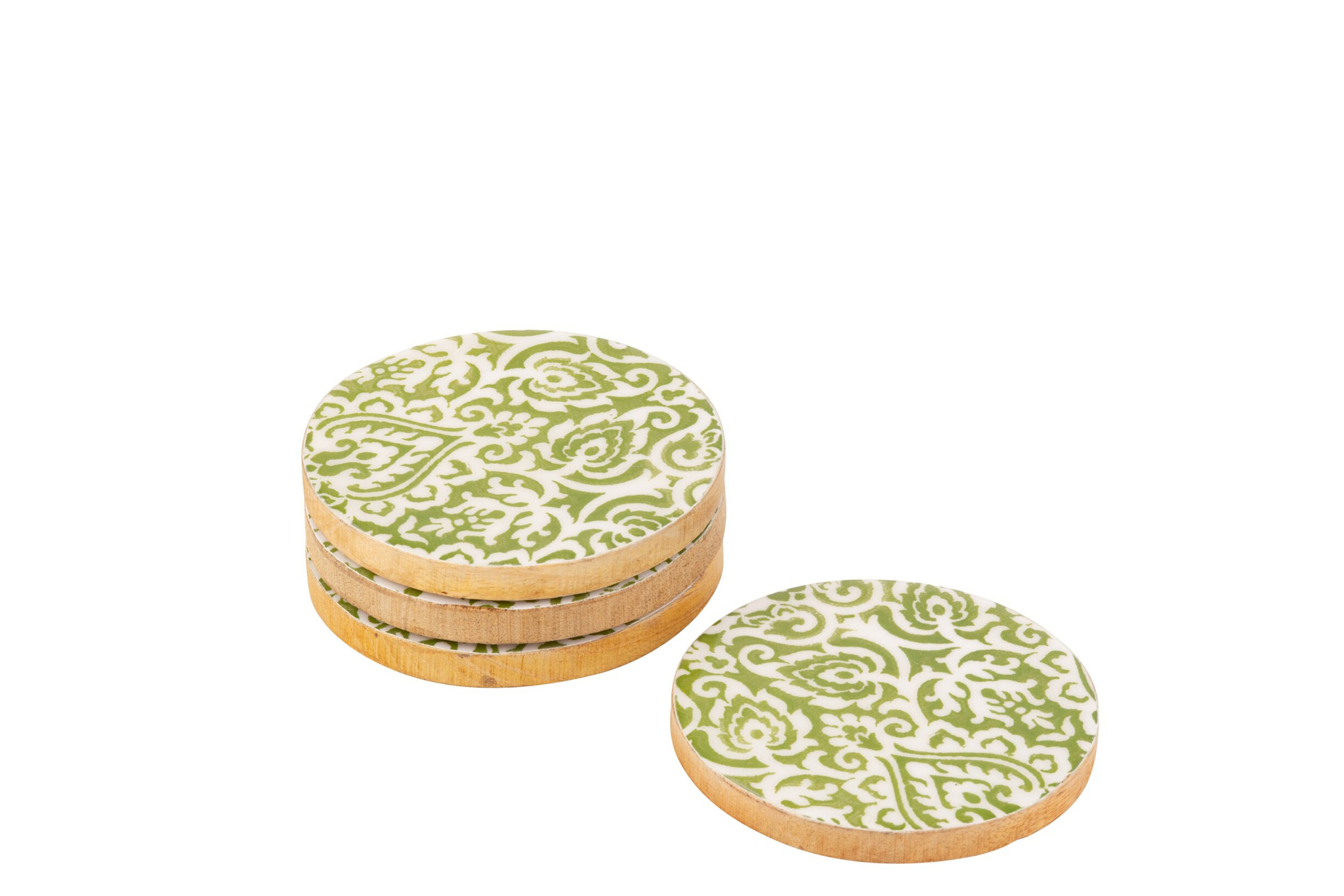 Onderzetter Kindu Mangohout Groen - Set van 4