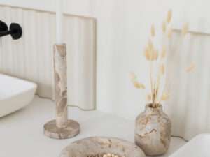 Flesvaas Lemmal Marmer Beige H15 cm