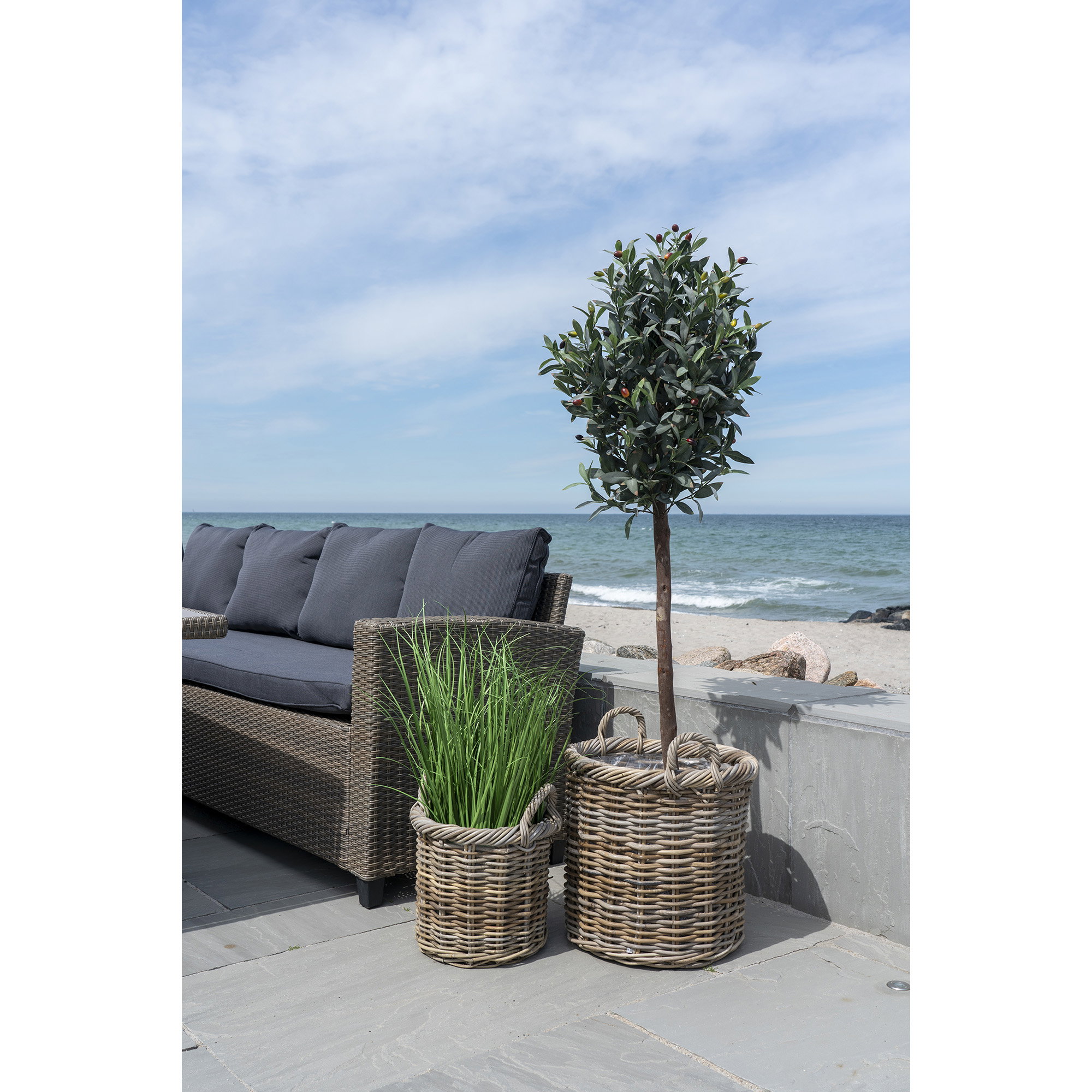Mand Peesas Rotan Naturel - Set van 2 - Afbeelding 3