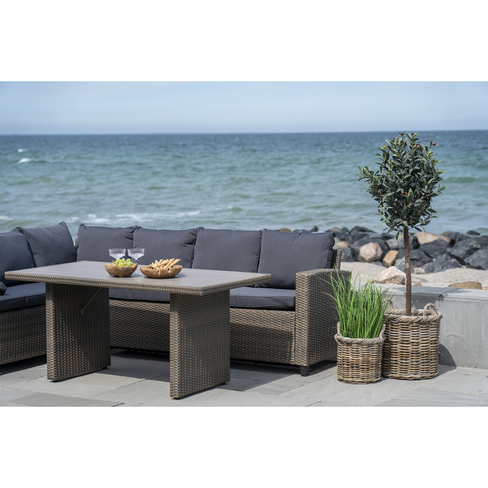 Mand Peesas Rotan Naturel - Set van 2 - Afbeelding 4