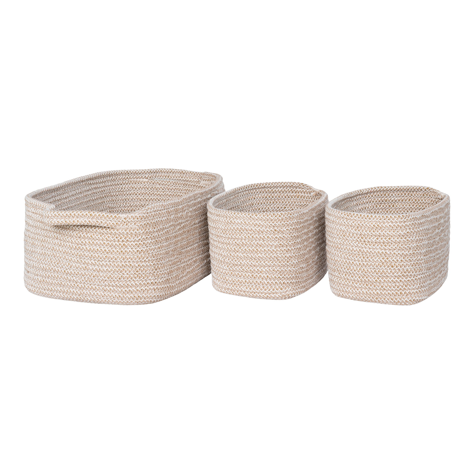 Mand Dimone Katoen Beige - Set van 3
