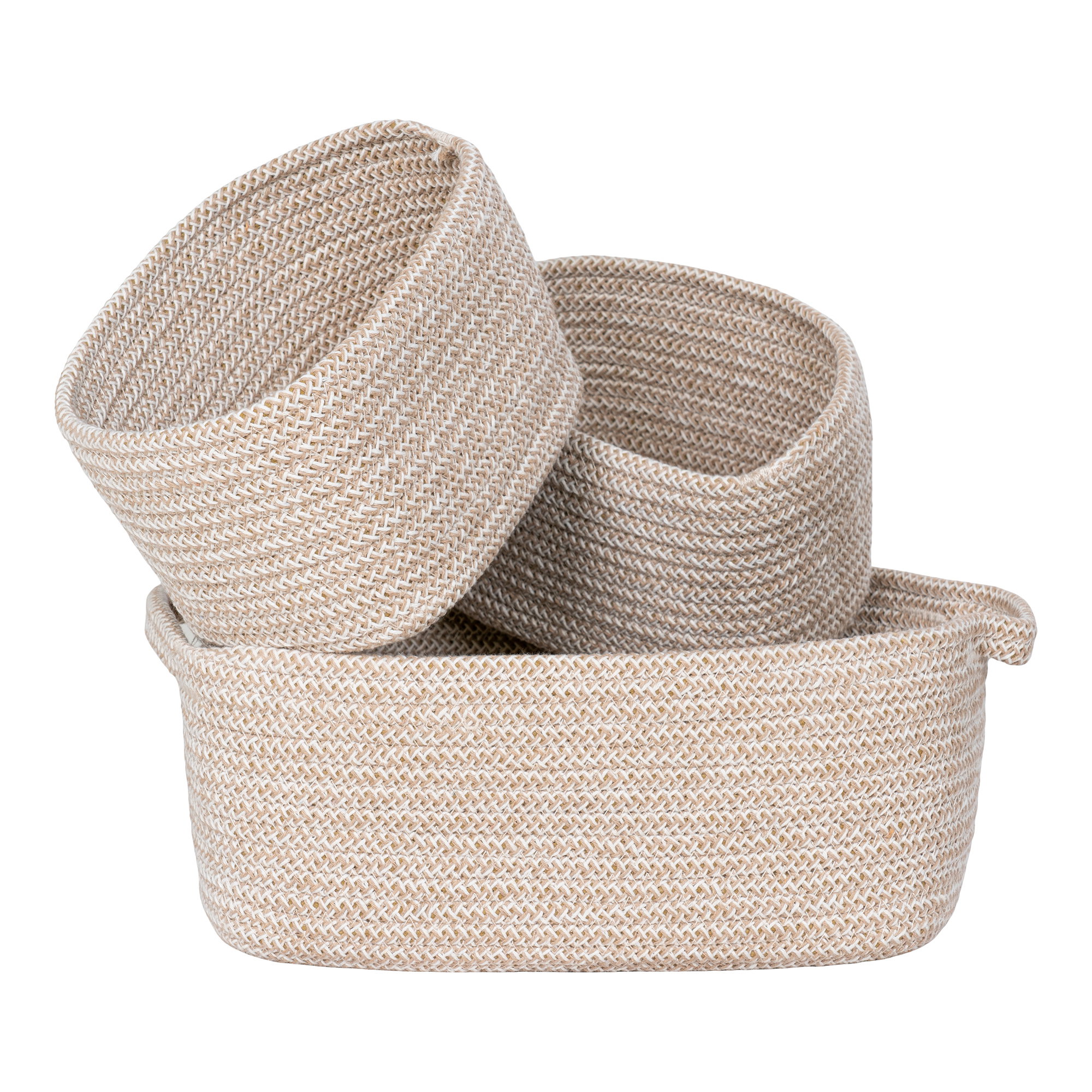 Mand Dimone Katoen Beige - Set van 3 - Afbeelding 2