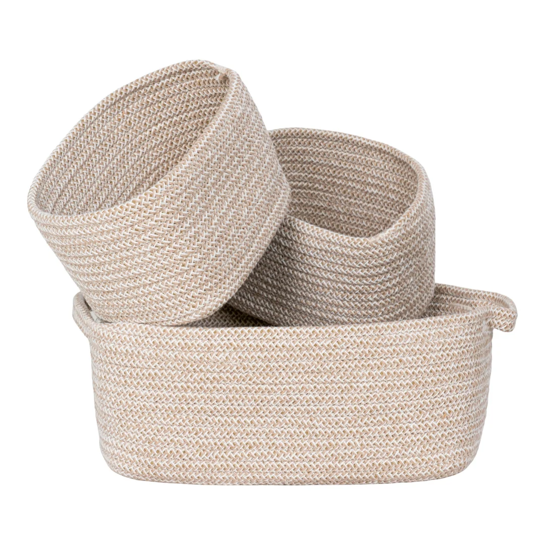 Mand Dimone Katoen Beige - Set van 3 - Afbeelding 2