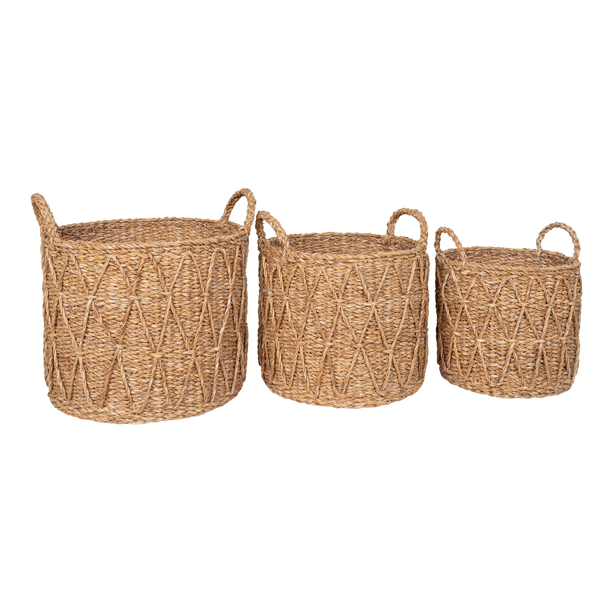 Mand Graultol Zeegras Naturel - Set van 3 - Afbeelding 3