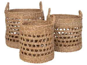 Mand Poollane Zeegras Naturel - Set van 3