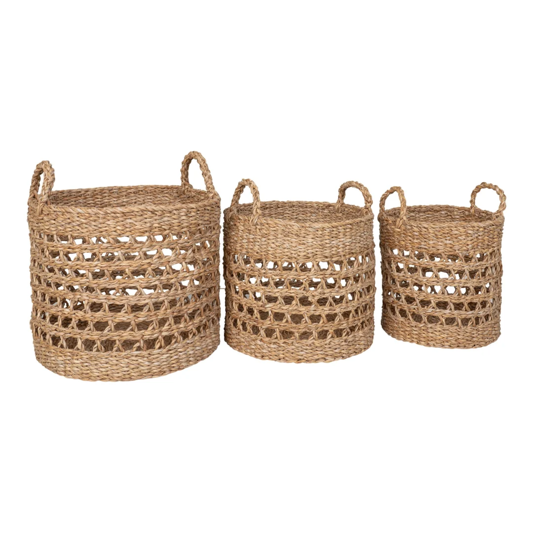 Mand Poollane Zeegras Naturel - Set van 3 - Afbeelding 3