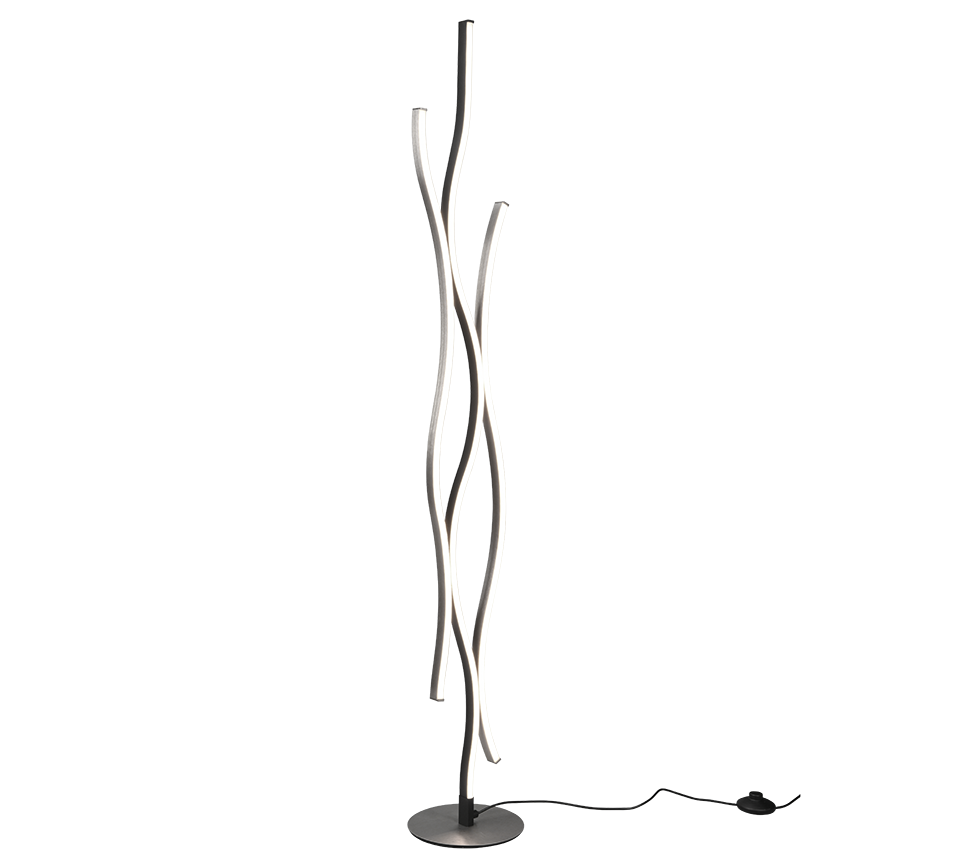 Vloerlamp Broontek zwart Ø20,5 cm, slank design met geïntegreerde LED en dimmer, set van 3