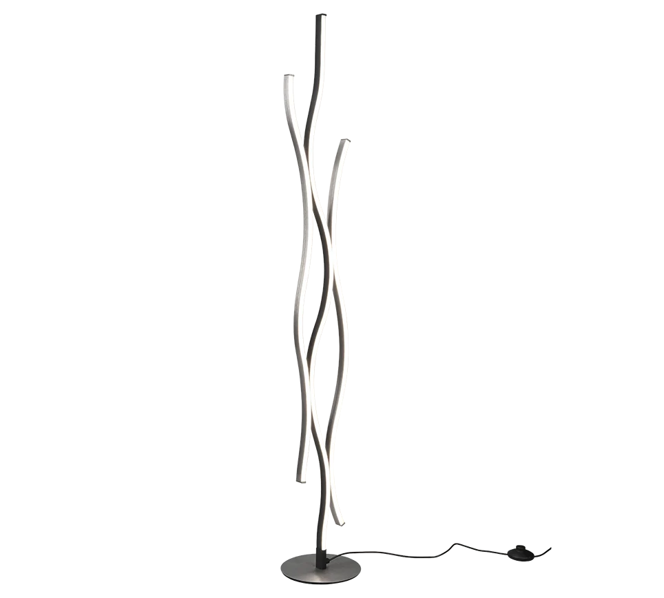 Vloerlamp Broontek zwart Ø20,5 cm, slank design met geïntegreerde LED en dimmer, set van 3